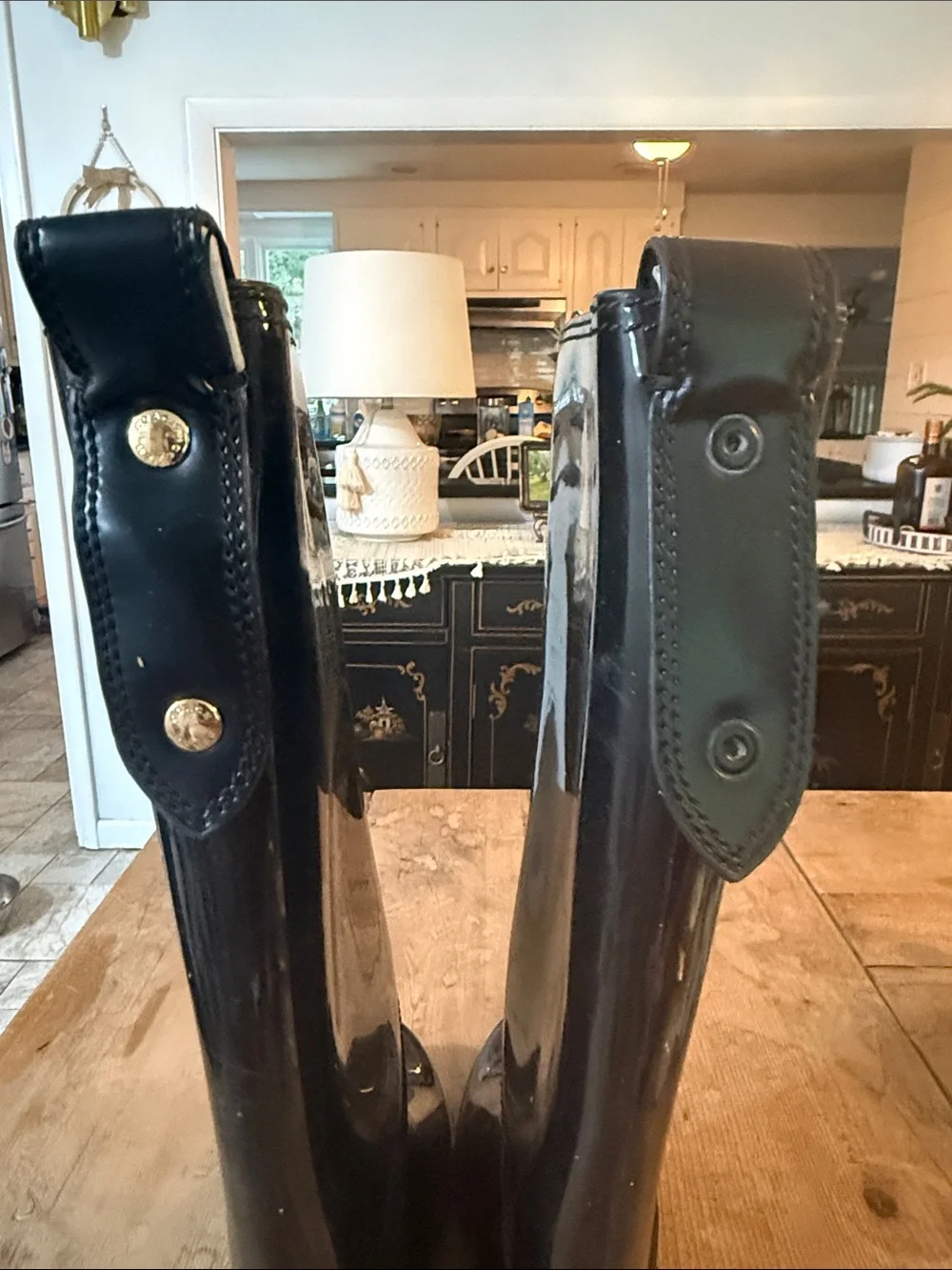 Coach Black Glossy Tall Rain Boots
